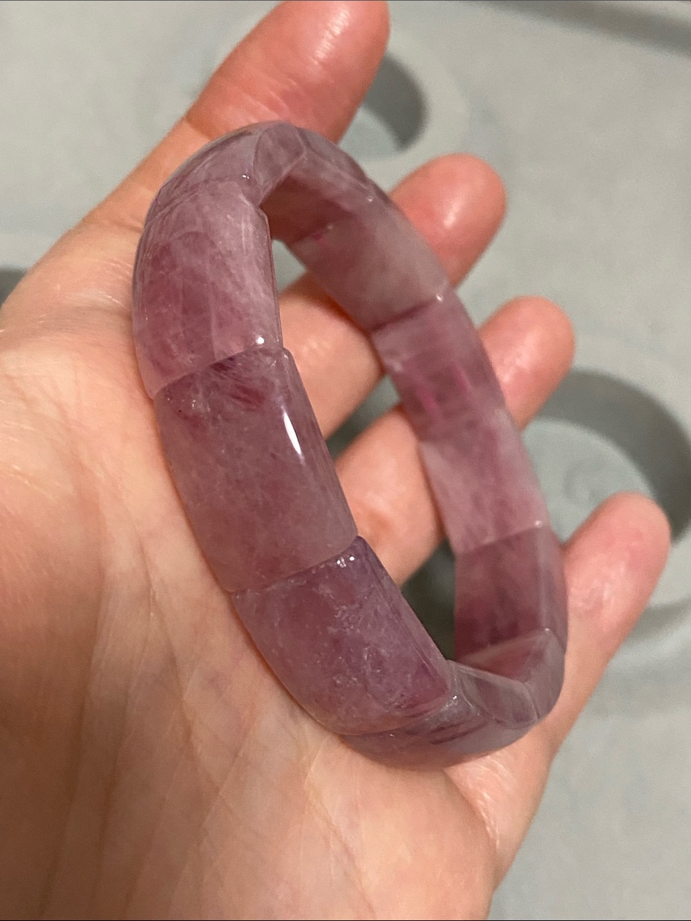 Pink Amethyst Soft Bangle Bracelet